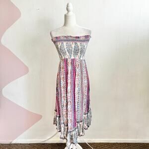Angie Paisley Maxi Dress Boho Bohemian Flowy Festival‎ Hippie Cottagecore Medium